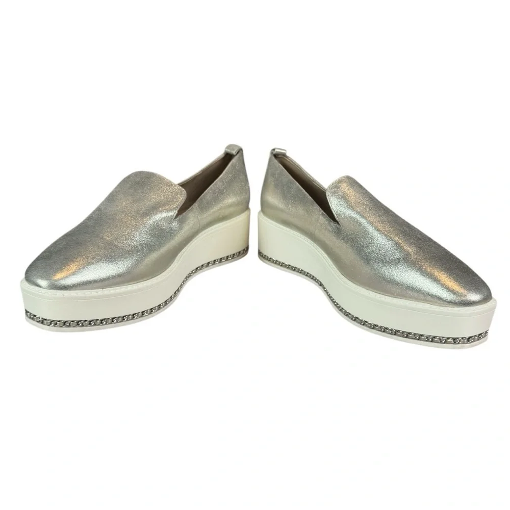 Karl Lagerfeld Paris Brea Champagne Metallic Platform Loafers Size 7.5 EUC - Picture 6 of 9